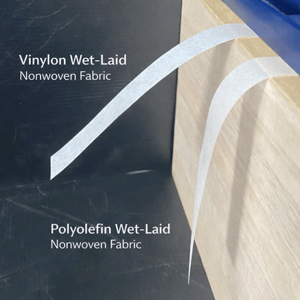 Diagram illustrating key features of vinylon fiber: high strength, hydrophilicity, and heat resistance