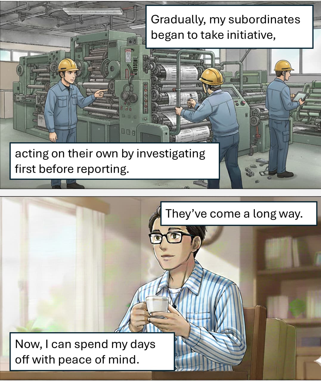 Comic strip "The 2 A.M. Call" – panels 3 and 4, showing the veteran's unwavering dedication and readiness to respond at any hour