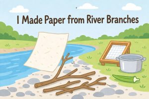 thumbnail: illustration of handmade paper by the river