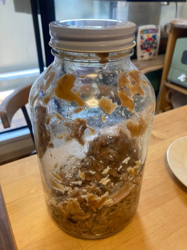 Branches soaking in bleach