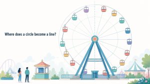 Hero illustration contrasting slides that ride correctly along a circle on one side with slides pulled inward along straight connecting lines on the other, carrying the text 'Where does a circle become a line?'